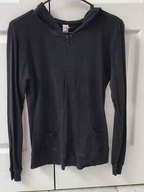 Black Full-Zip Hoodie Jacket With Angel Wings